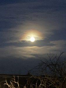 Moon shining through clouds